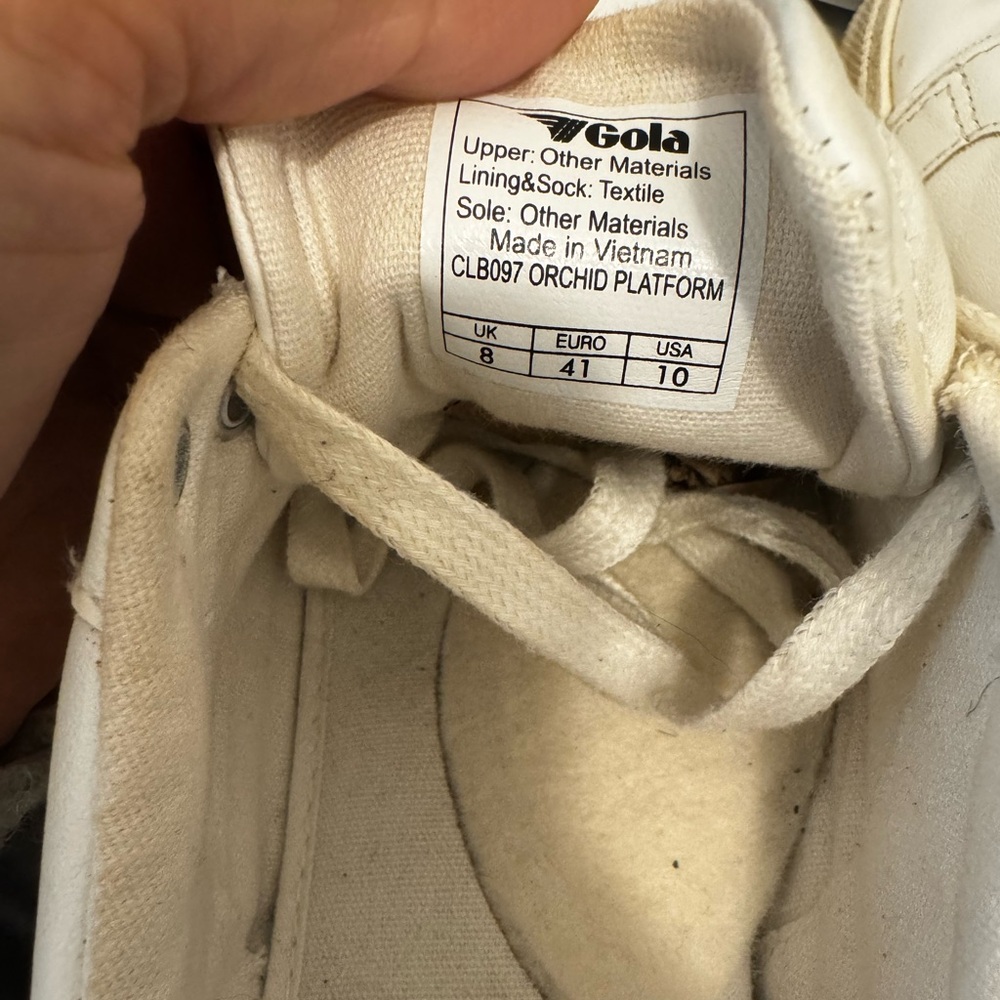 Gola White and Gold Women's Athletic Sneakers - Picture 7 of 7